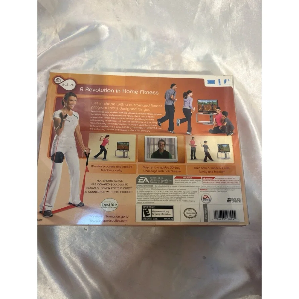Wii Active Personal Trainer Package Game Disc Leg Strap Resistance Band NIB
